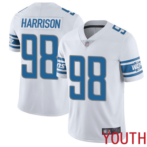 Detroit Lions Limited White Youth Damon Harrison Road Jersey NFL Football #98 Vapor Untouchable->women nfl jersey->Women Jersey
